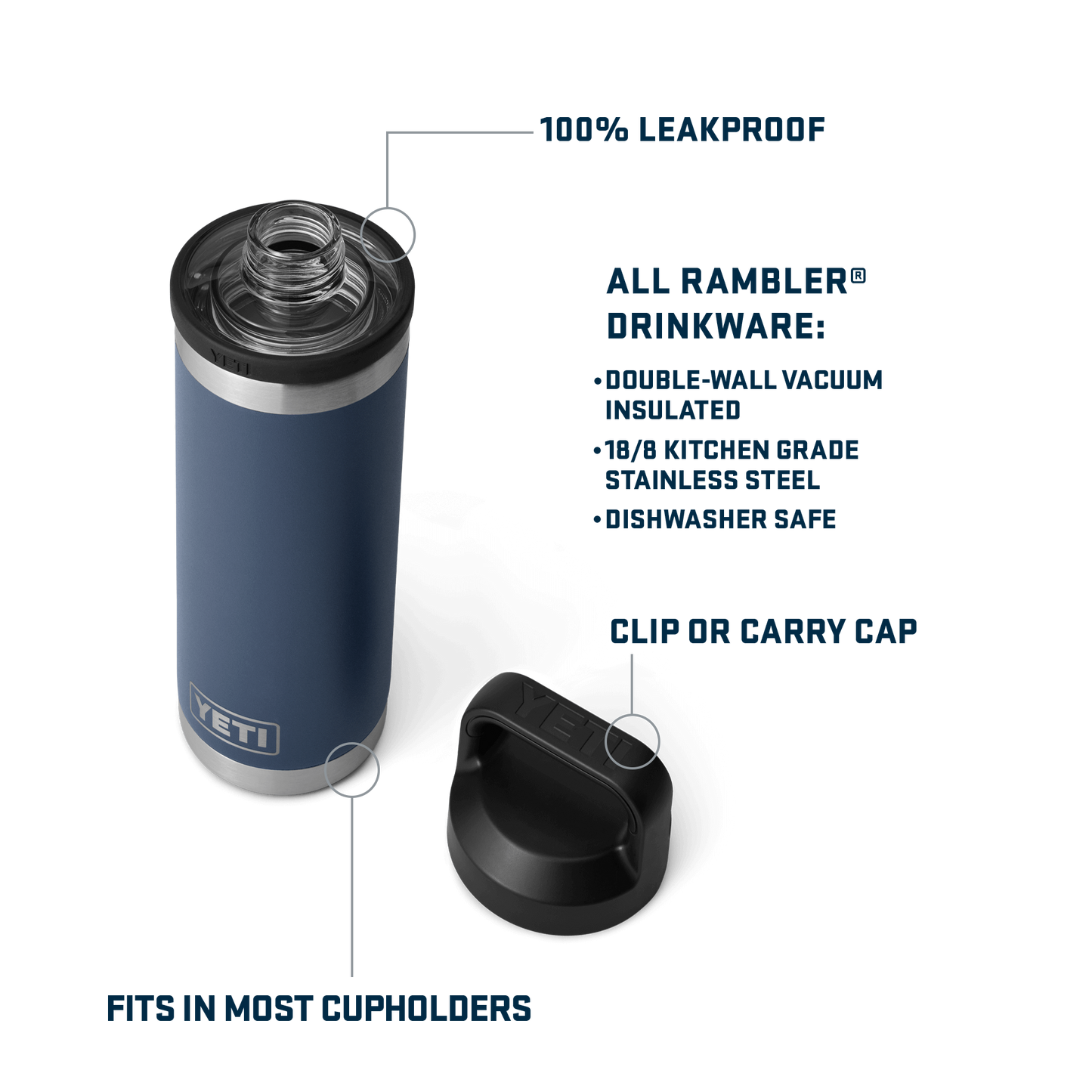 YETI Rambler® 18 oz (532 ml) Bottle With Chug Cap King Crab Orange