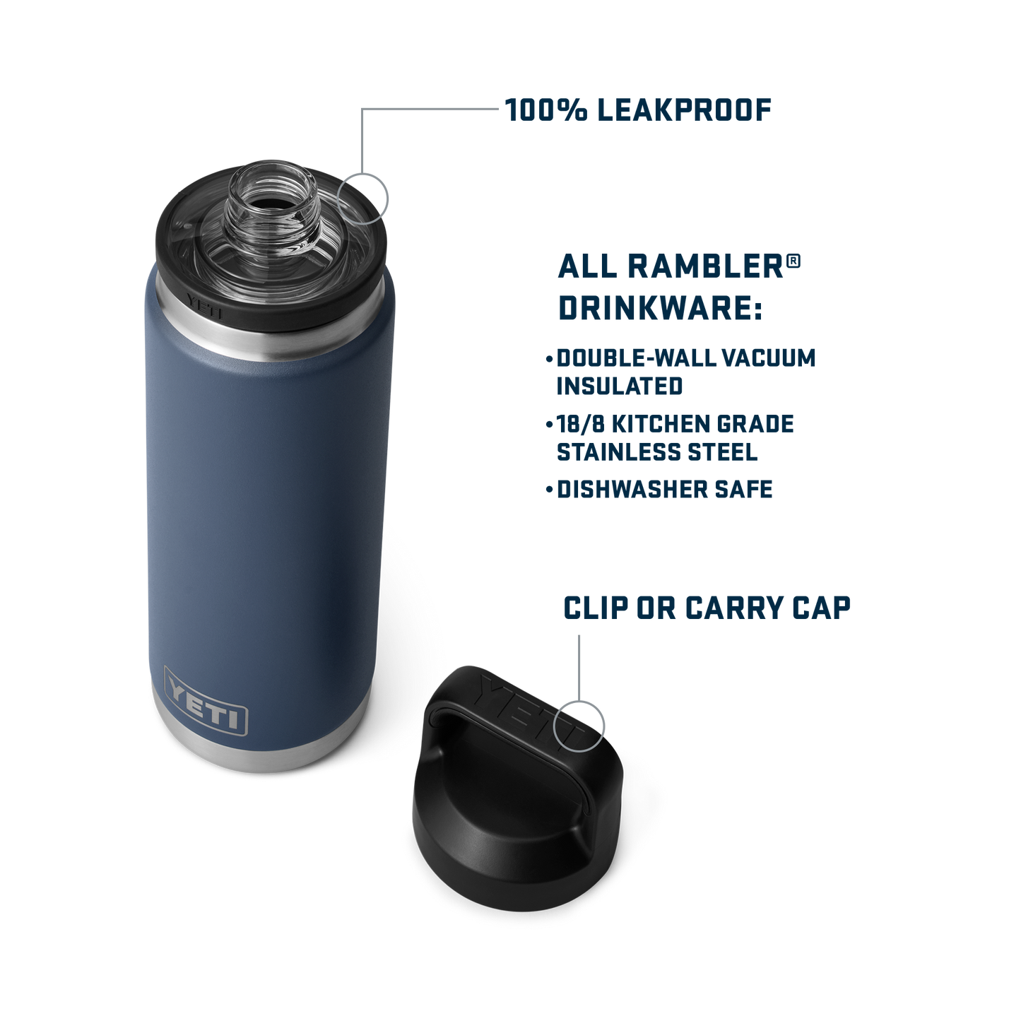 YETI Rambler® 26 oz (769 ml) Bottle With Chug Cap Ultramarine Violet